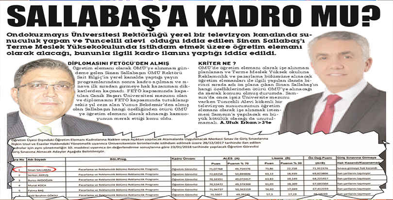 SALLABAŞ’A KADRO MU?