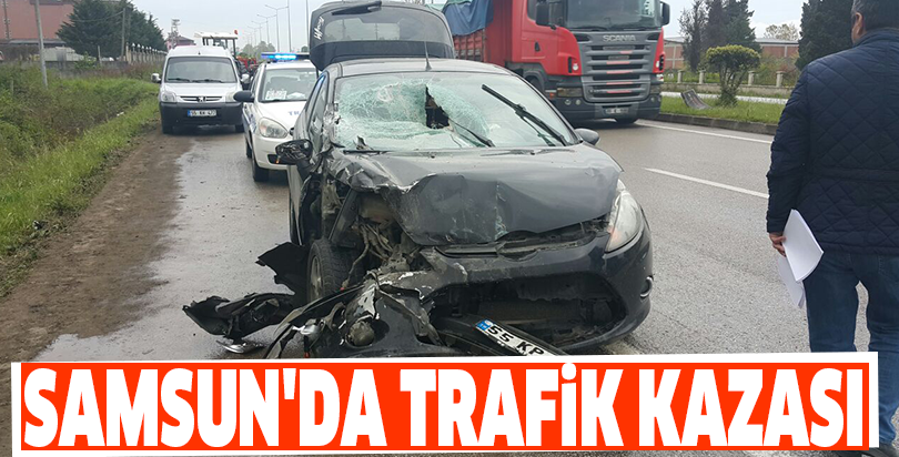 Samsun'daki trafik kazası araç kamerasında