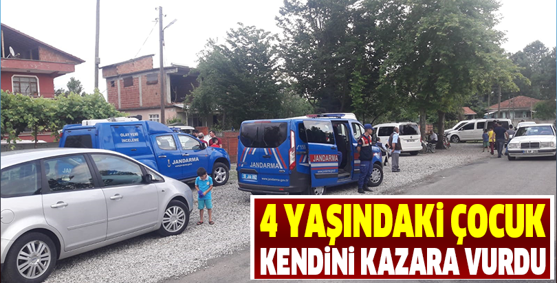 4 yaşındaki çocuk kendini kazara vurdu