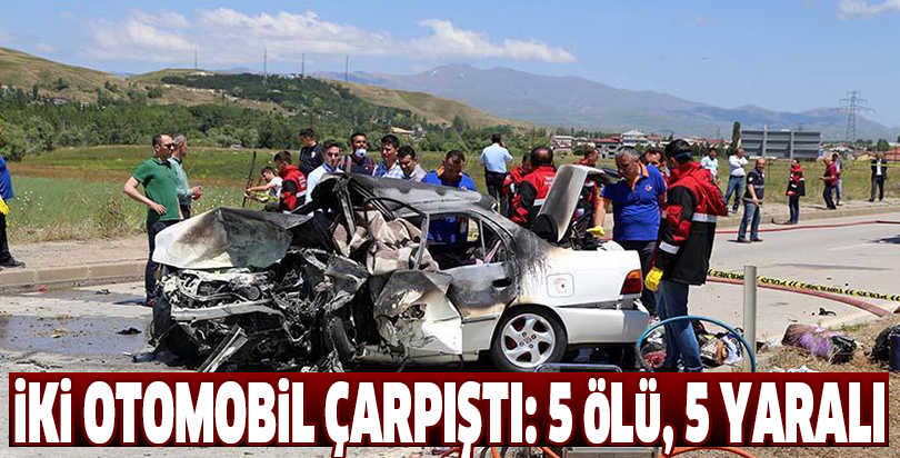 İki otomobil çarpıştı: 5 ölü, 5 yaralı