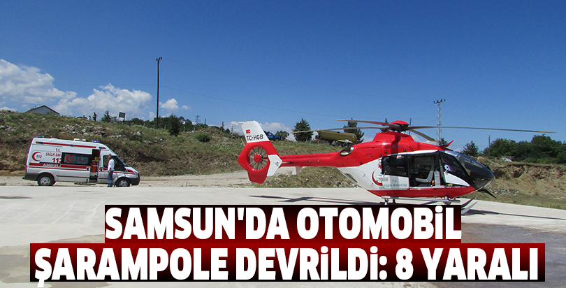 Samsun'da otomobil şarampole devrildi: 8 yaralı