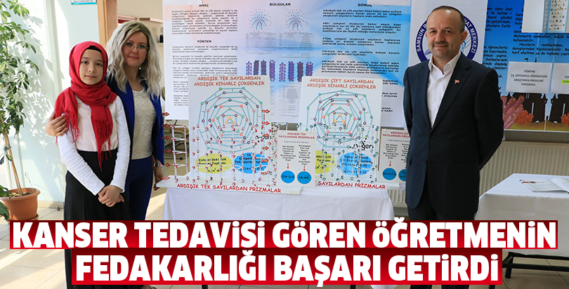 Kanser tedavisi gören öğretmenin fedakarlığı başarı getirdi