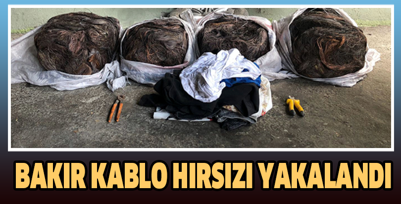 Bakır kablo hırsızı yakalandı