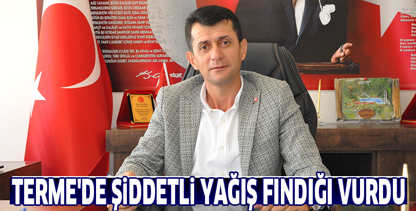 Terme'de şiddetli yağış fındığı vurdu