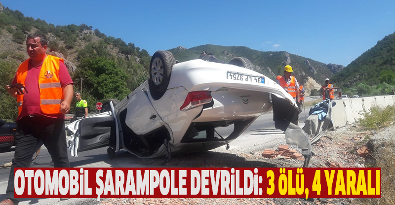 Otomobil şarampole devrildi: 3 ölü, 4 yaralı