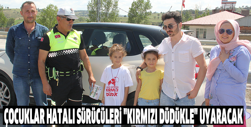 Çocuklar hatalı sürücüleri "kırmızı düdükle" uyaracak