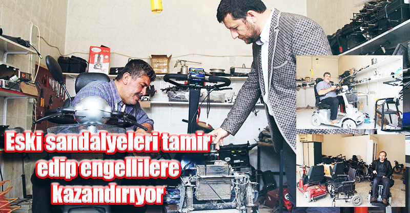 Eski sandalyeleri tamir edip engellilere kazandırıyor