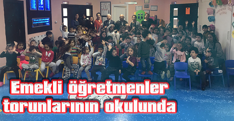 Emekli öğretmenler torunlarının okulunda