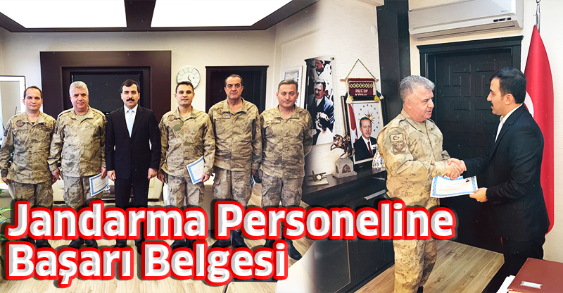 Jandarma Personeline Başarı Belgesi