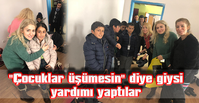 "Çocuklar üşümesin" diye giysi yardımı yaptılar