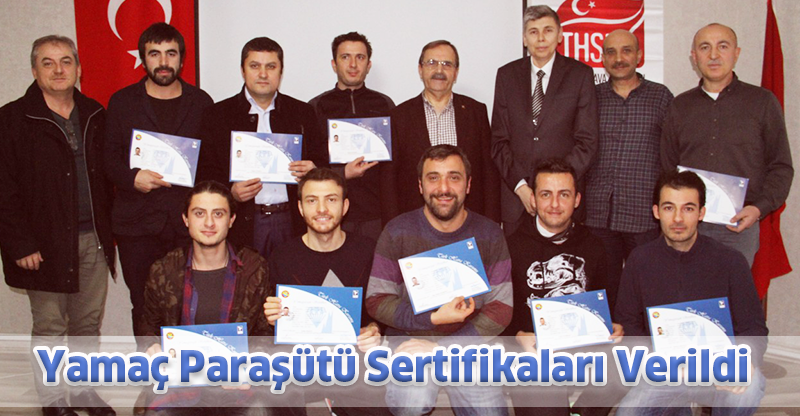 Yamaç Paraşütü Sertifikaları Verildi