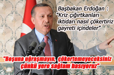 Başbakan  "ekonomik kriz" değerlendirmesi ...