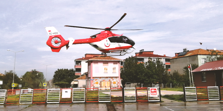 AMBULANS HELİKOPTER HÜKÜMLÜ İÇİN HAVALANDI