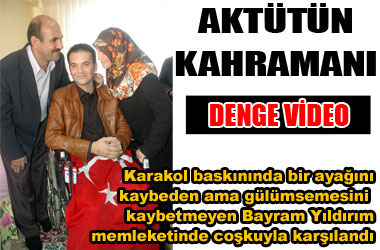 Aktütün gazisine coşkulu karşılama....