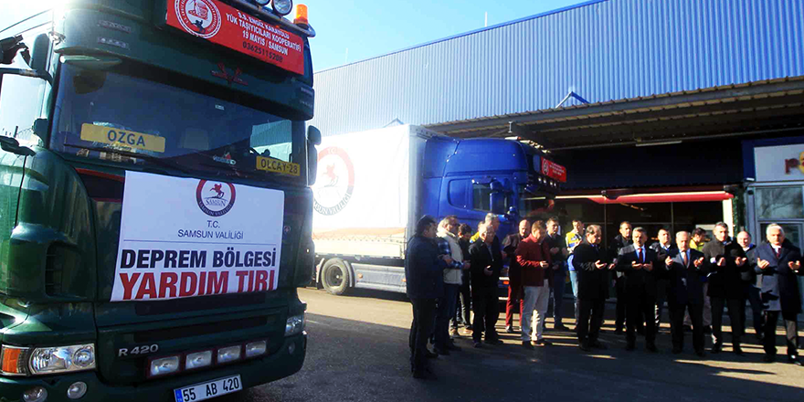 SAMSUN'DAN DEPREMZEDELERE GIDA YARDIMI