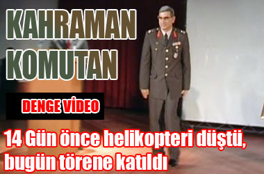 Yaralanan paşa törene katıldı