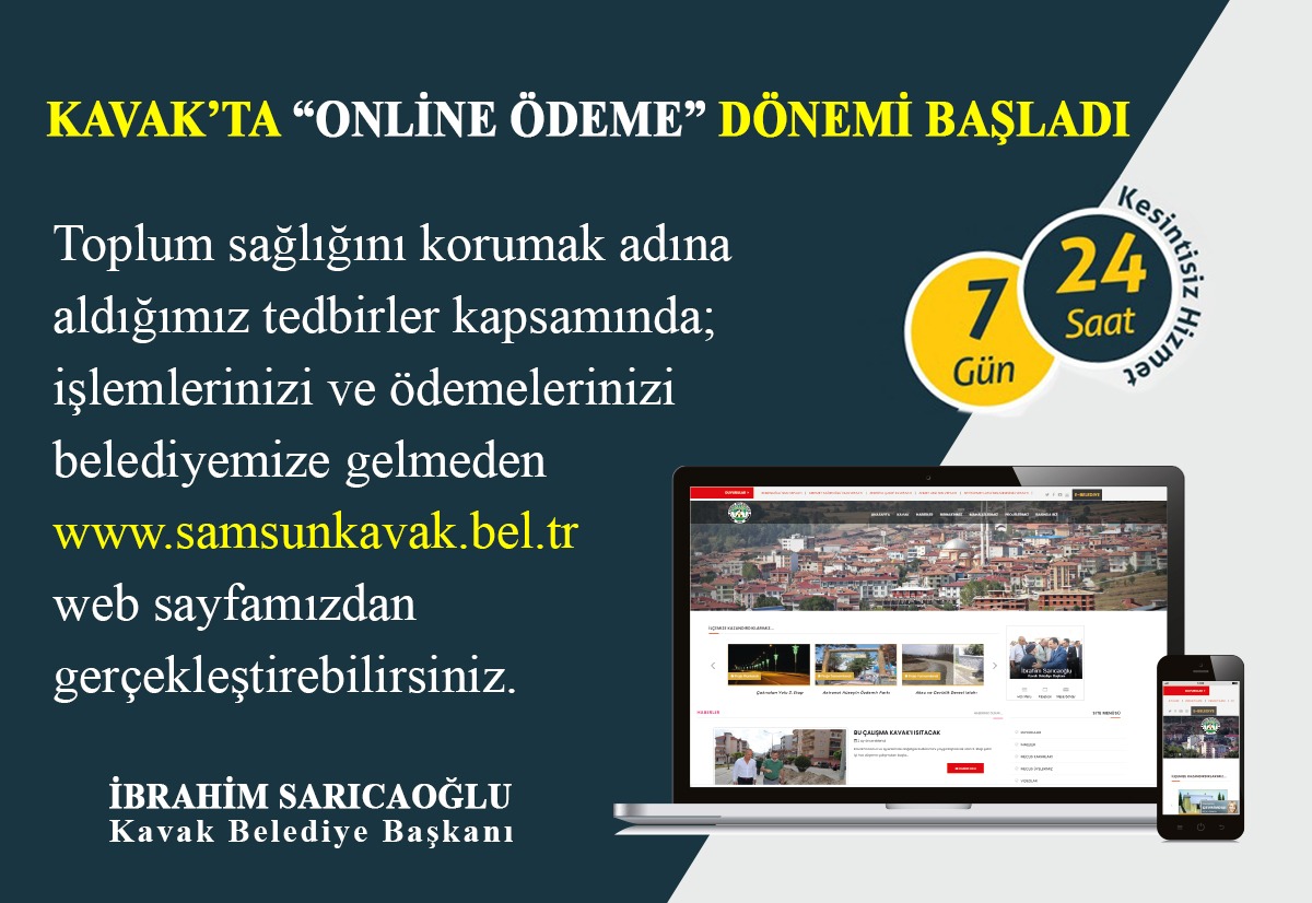 KAVAK’TA ONLİNE ÖDEME BAŞLADI