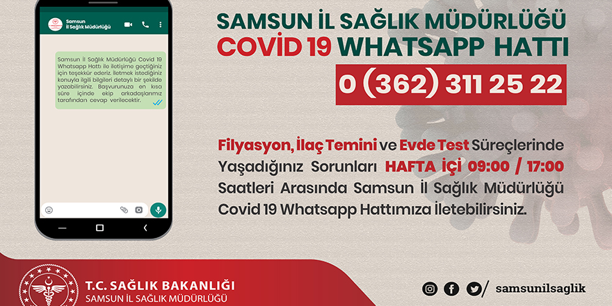 COVİD 19 WHATSAPP HATTI HİZMETE GİRDİ