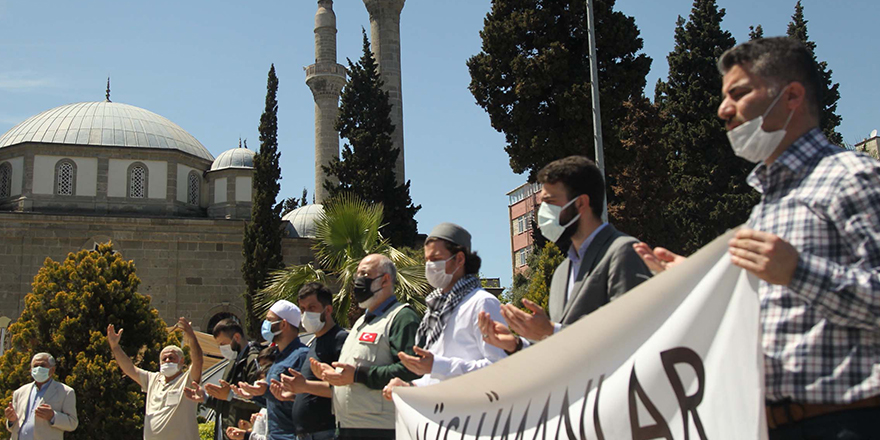 Samsun'da İsrail'in Filistin'e yönelik saldırıları protesto edildi