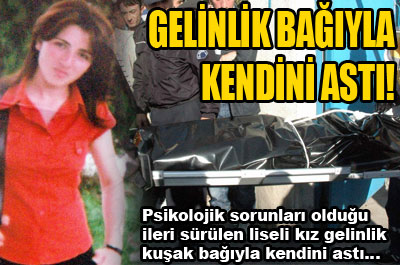 Gelinlik bağıyla kendini astı