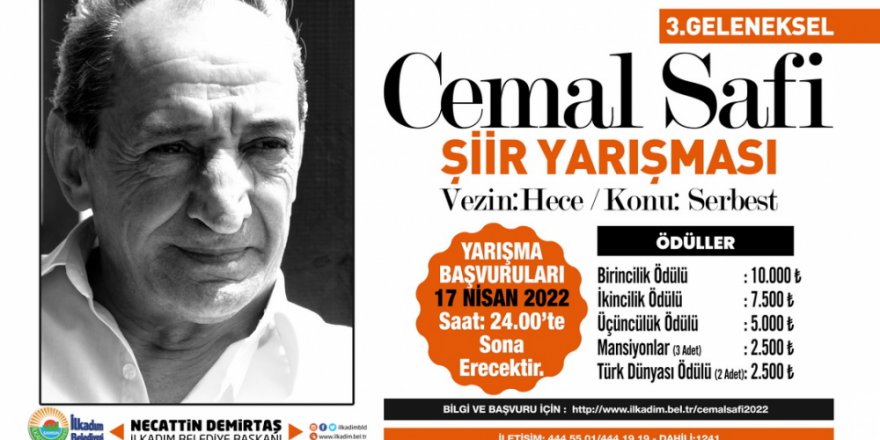 ÜÇÜNCÜ GELENEKSEL CEMAL SAFİ ŞİİR YARIŞMASI BAŞVURULARI BAŞLADI