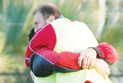 Kaleci Hasan'ın gol sevinci