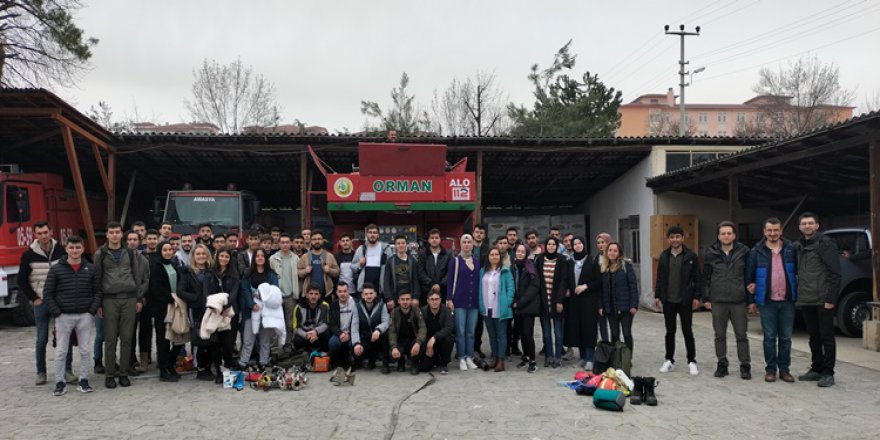 VEZİRKÖPRÜ MYO ORMANCILIK BÖLÜMÜ ÖĞRENCİLERİ ARAZİ TATBİKATINDA