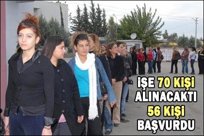 Belediye 70 kişi kişi alacaktı, 56 başvuru oldu