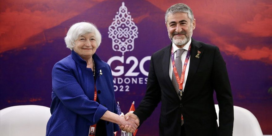 HAZİNE VE MALİYE BAKANI NUREDDİN NEBATİ, ABD HAZİNE BAKANI YELLEN İLE GÖRÜŞTÜ