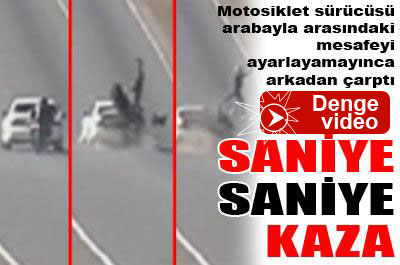 Motosiklet kazası korkuttu ...