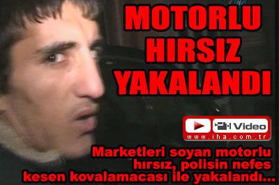 Motorlu hırsız yakalandı