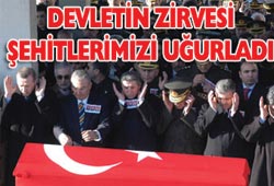 Zirve şehitleri uğurladı