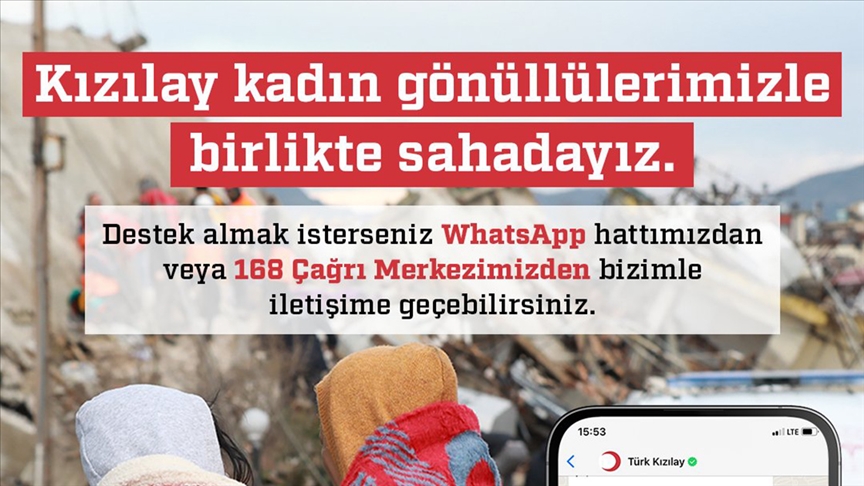 TÜRK KIZILAY KADINLARA ÖZEL WHATSAPP HATTI KURDU