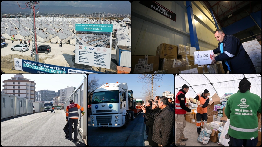 BELEDİYELERDEN DEPREM BÖLGESİNE DESTEK