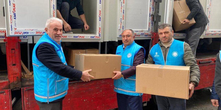 SAMSUN'DAN DEPREM BÖLGESİNE TEMİZLİK MALZEMESİ