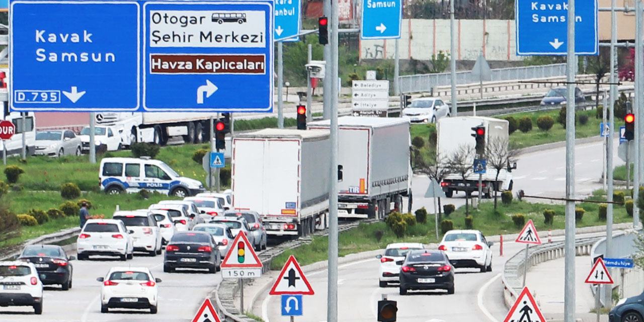 Ankara-Samsun yolunda trafik yoğunluğu