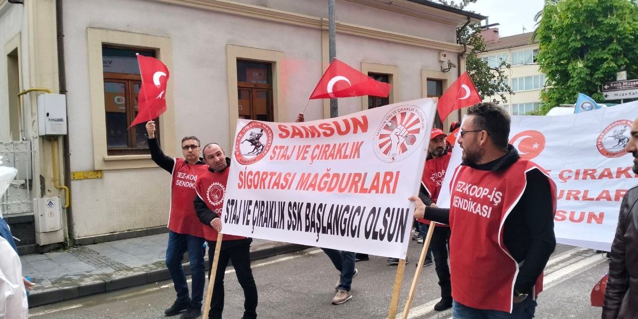 Samsun Staj ve Çıraklık Mağdurları'ndan 1 Mayıs etkinliği