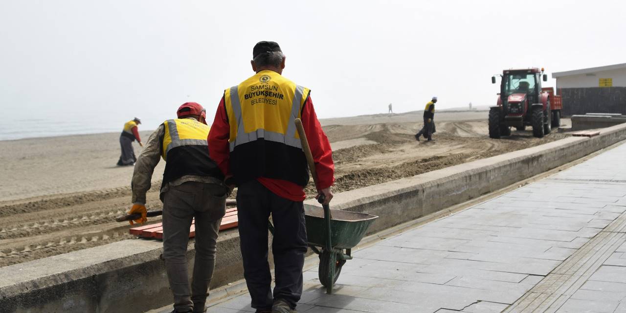 Samsun plajları sezona hazırlanıyor
