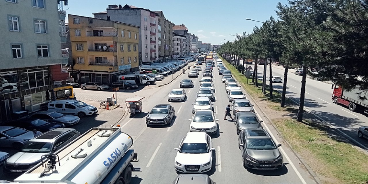 Samsun-Ordu kara yolunda trafik yoğunluğu