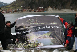 Uzungölde inekli protesto