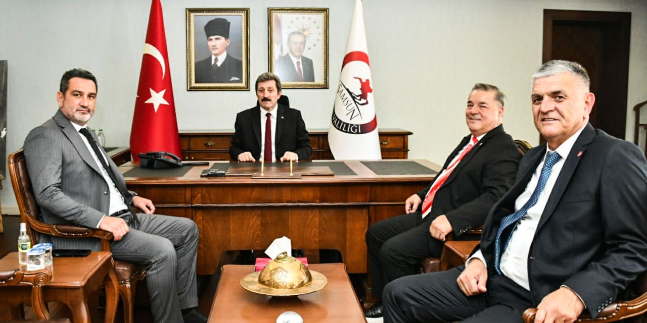 Samsunspor'dan Vali Tavlı ve Müdür Arıbaş'a ziyaret