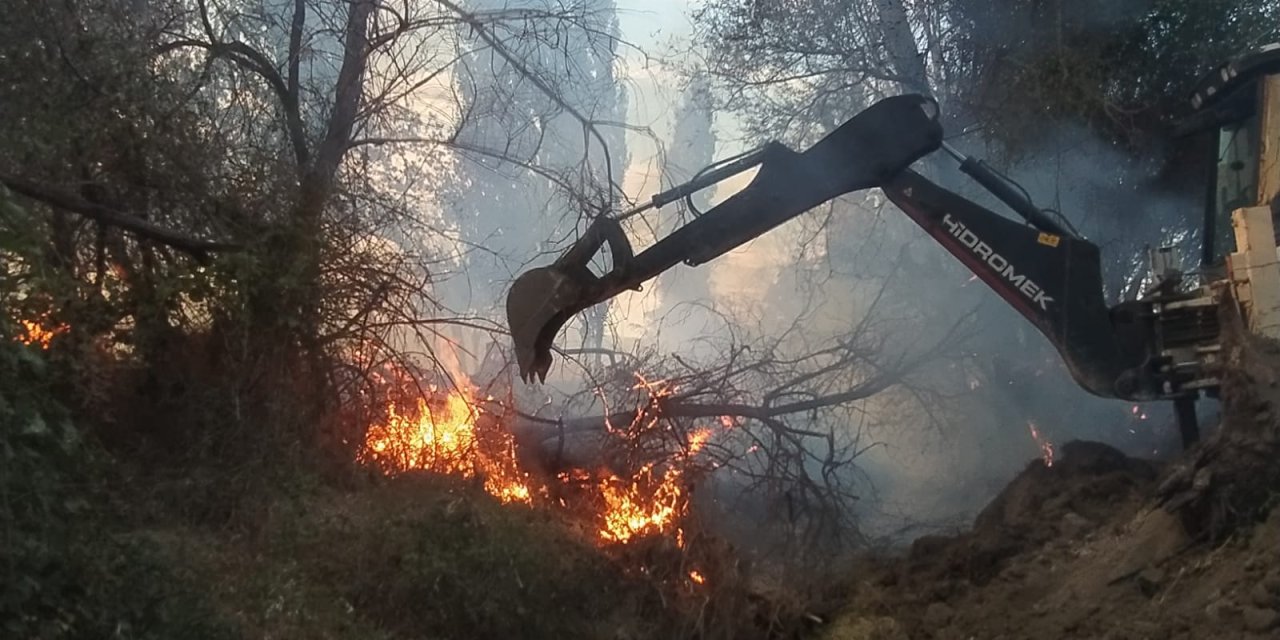 Anız yangını 100 dönüm alana zarar verdi