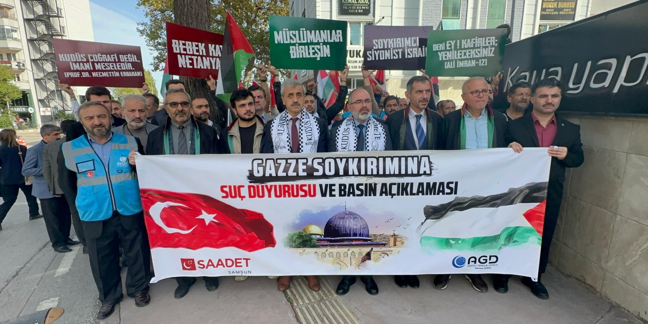 Samsun'da İsrail için suç duyurusunda bulunuldu