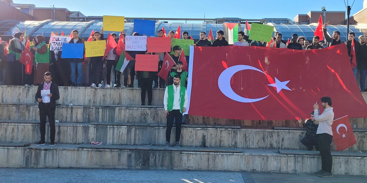 OMÜ'de destek yürüyüşü yapıldı