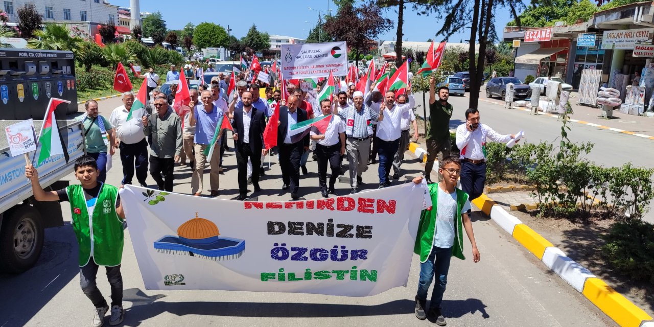 Samsun'da Gazze için yürüyüş düzenlendi