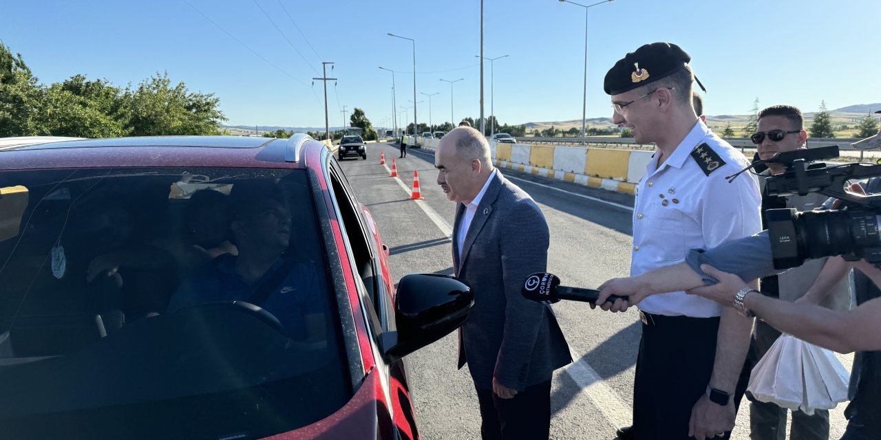 Vali Dağlı Samsun-Ankara yolunda denetim yaptı