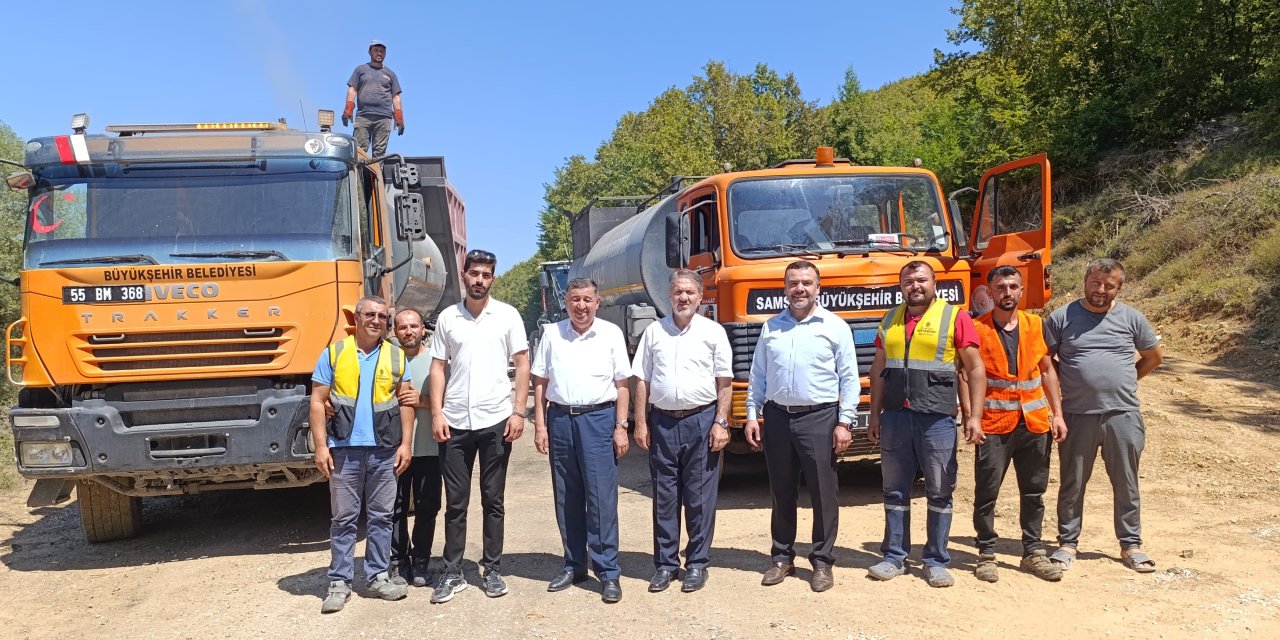 Havza Belediye Başkanı İkiz yol çalışmalarını inceledi