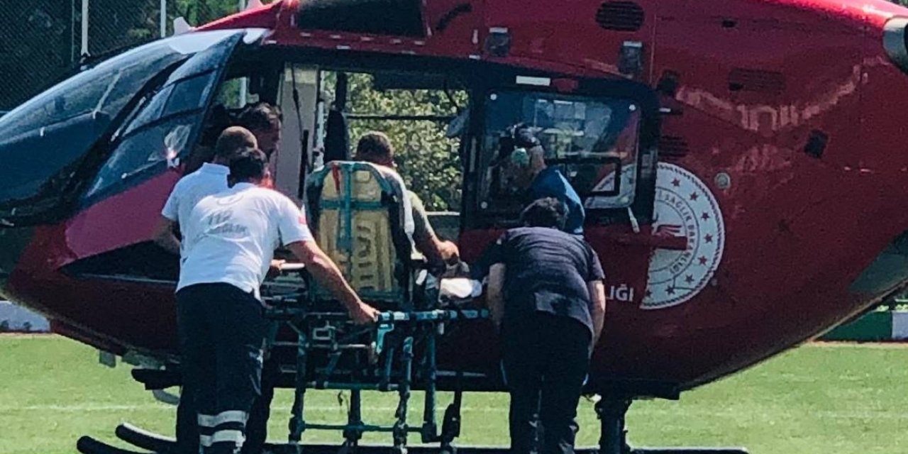 Ambulans helikopter kalp krizi geçiren hasta için havalandı