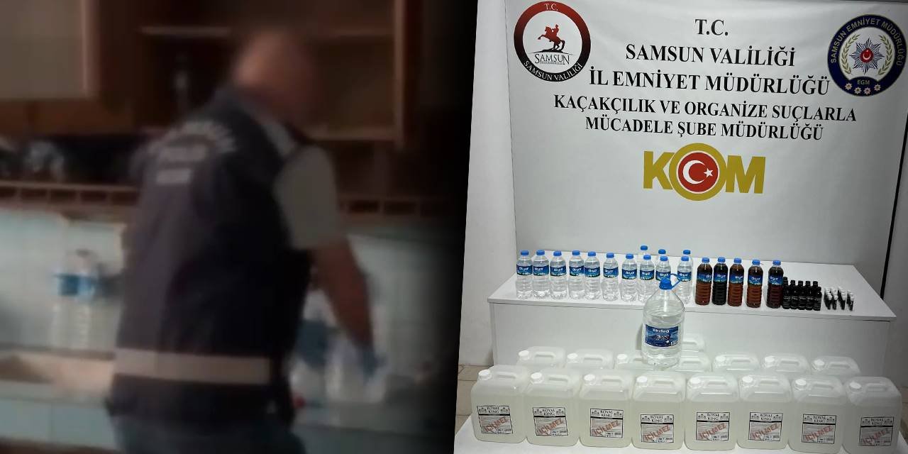 İlkadım'da sahte içki üreten şüpheli yakalandı