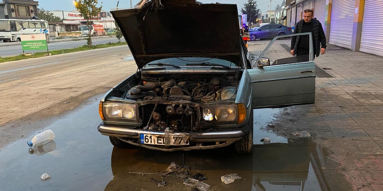 İkinci denemede aracını ateşe verdi